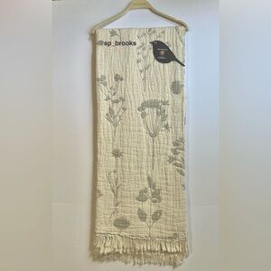 🎁Piscatextil Throw Blanket - Gray Floral Pattern - Cotton